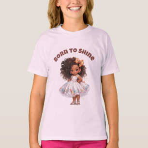 Für Mädchen T-Shirt mit editierbarem Text 'Born to