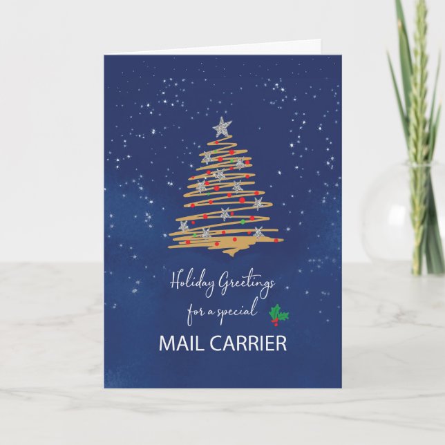 Für Mail Carrier Weihnachtsbaum auf Marine Karte (Vorderseite)