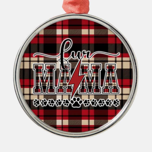 Fur Mama Kariert Ornament Aus Metall (Vorne)