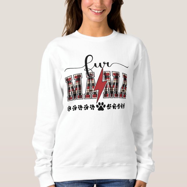 Fur Mama Kariert Sweatshirt (Vorderseite)