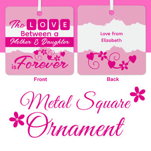 Für Mama Mutter und Tochter für immer rosa Ornament Aus Metall