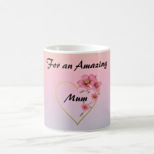 Für Mama Rosa Florales Gold Herz Muttertag Kaffeetasse