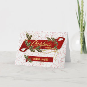 für Mama und Vater an Weihnachten Wünsche Holly