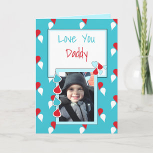 Für Männer Daddy Foto blau und rot Geburtstag Gruß Karte