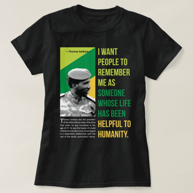Für Männer Frauen Thomas Revolutionär Sankara Phan T-Shirt (Design vorne)