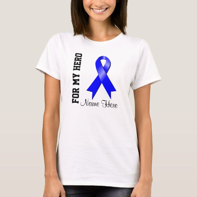 Für mein Held-blaues Bewusstseins-Band T-Shirt (Vorderseite)