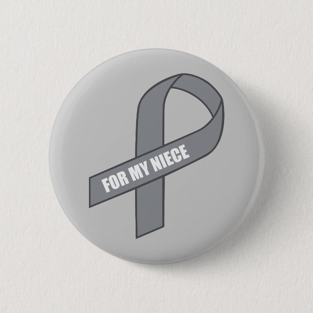 Für mein Nichten-(graues/silbernes Button (Vorderseite)