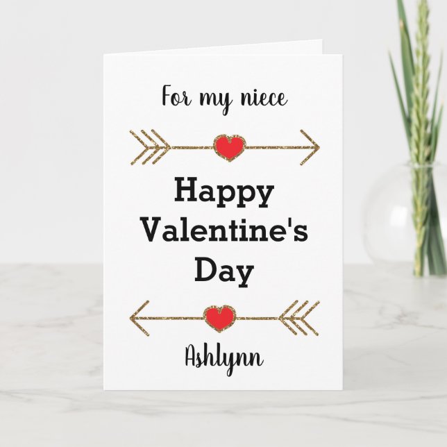 Für mein Niece glücklicher Valentinstag Karte (Vorderseite)