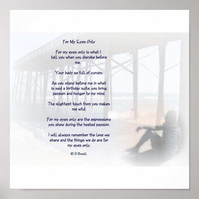 Für meine Augen Wasserzeichen Poster (Vorne)