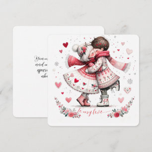 Für meine Liebe am Valentinstag Küssend Feiertagskarte