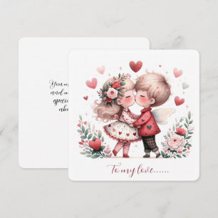 Für meine Liebe am Valentinstag Küssend Feiertagskarte