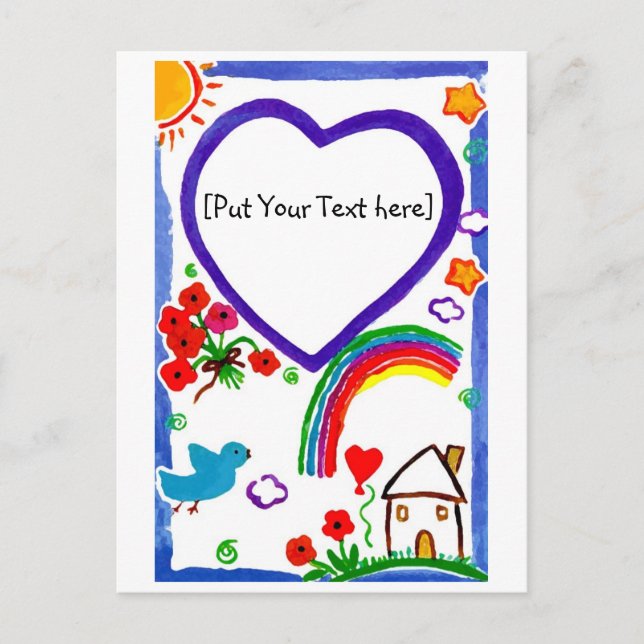 Für meine Mama - Kunst von Kindern anpassen Postkarte (Vorderseite)