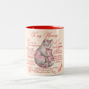 Für meine Mami Süße Katzenmutter und Kind Zweifarbige Tasse