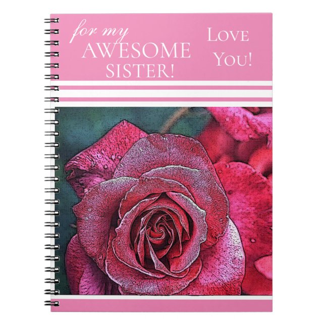 Für meine Phantastische Schwester Liebe You!-Pink Notizblock (Vorderseite)