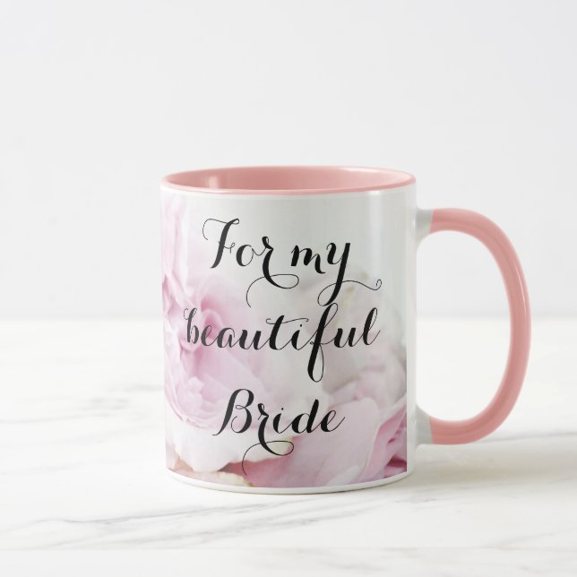 Für meine schöne Braut Hübsch in Rosa Rose Floral Tasse (Rechts)