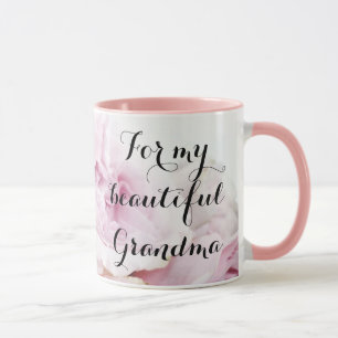 Für meine schöne Oma Pretty Pink Rose Floral Tasse