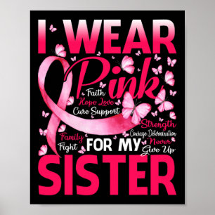Für meine Schwester Brustkrebs Bewusstsein Butterf Poster