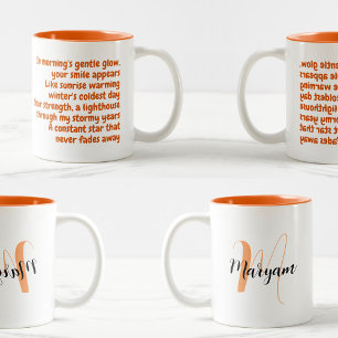 Für meine Schwester Gedicht (Name & Monogramm) Ges Zweifarbige Tasse