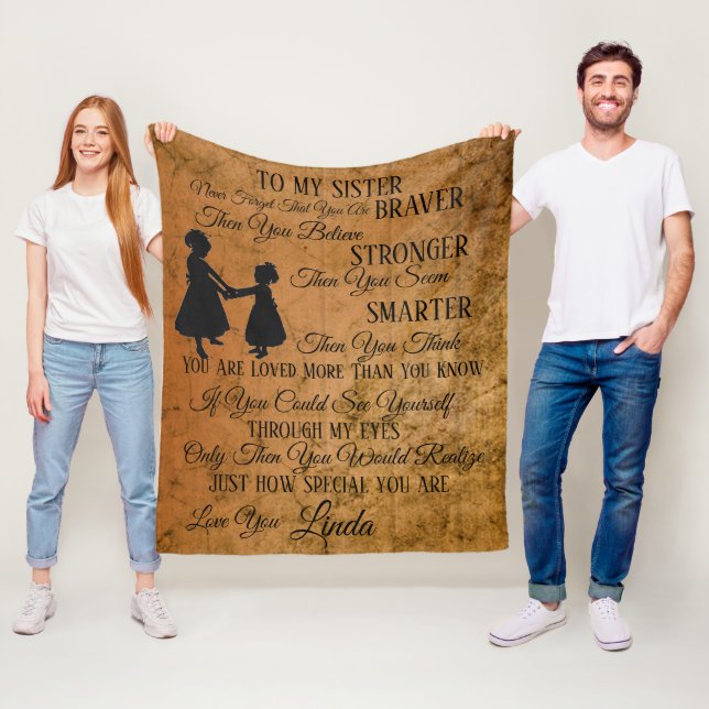 Für meine Schwester persönlich Fleecedecke (Beispiel)