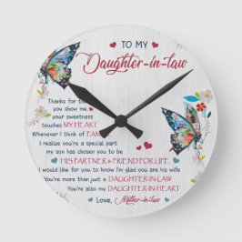 Für meine Schwiegertochter Runde Wanduhr