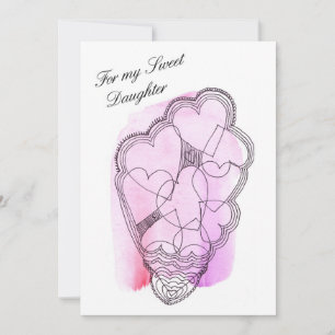 Für meine süße Tochter Valentinstag-Flachkarte zum Feiertagskarte