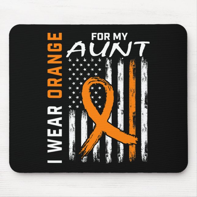 Für meine Tante Leukemia Aufklärung American Flag  Mousepad (Vorne)