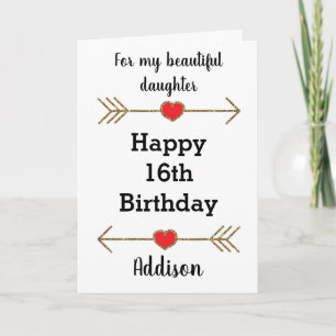 Für meine Tochter am 16. Geburtstag Karte