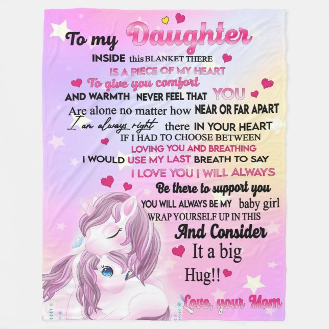 Für meine Tochter eine große Liebe, die Sie Mama Fleecedecke (Vorderseite)