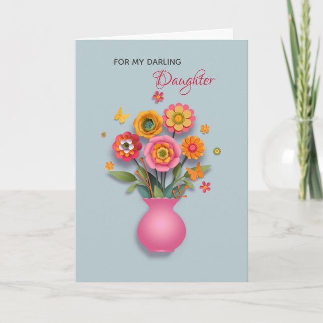 Für meine Tochter Elegant Mother Day Card Karte (Vorderseite)