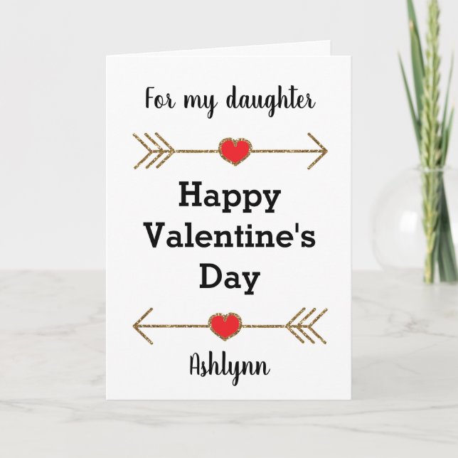 Für meine Tochter glücklich Valentinstag Karte (Vorderseite)