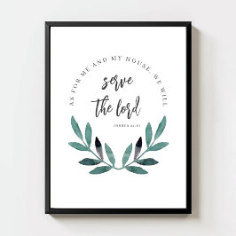 Für mich und mein Haus Minimalistischer Bibelverse Poster