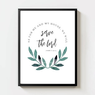 Für mich und mein Haus Minimalistischer Bibelverse Poster