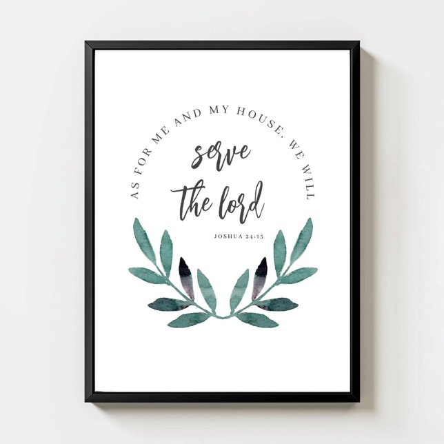 Für mich und mein Haus Minimalistischer Bibelverse Poster (Von Creator hochgeladen)
