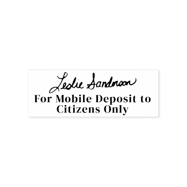Für Mobile Deposit! Briefmarke der Unterschrift Permastempel (Design)