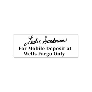 Für Mobile Deposit! Briefmarke der Unterschrift Permastempel
