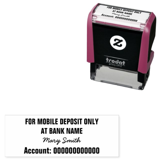 Für mobile Einlagen nur Signature Name Bank ACT Permastempel (Beispiel)