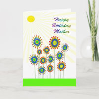 Für Mutter eine Karte mit glücklichen Blume