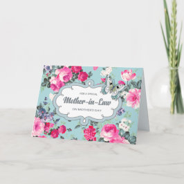 Für Mutter im Gesetz am Muttertag. Vintage Rose Karte