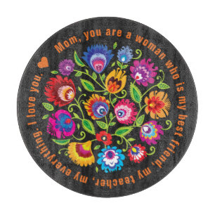 Für Mutter polnische Folklore-Komposition Schneidebrett