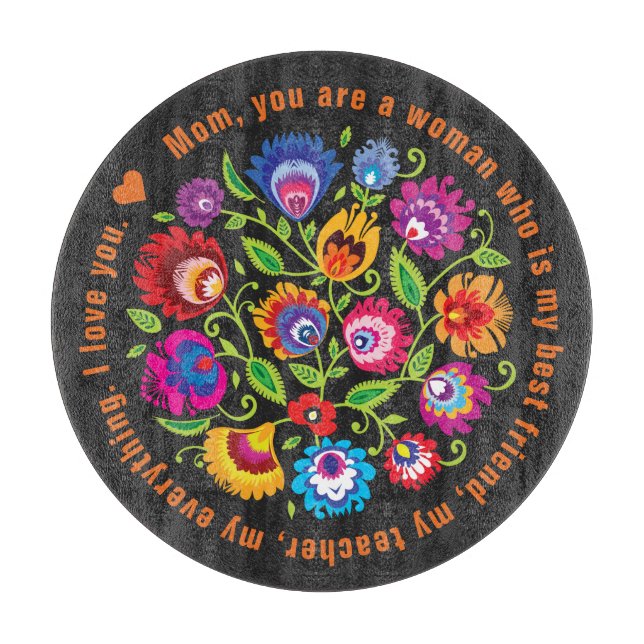Für Mutter polnische Folklore-Komposition Schneidebrett (Vorderseite)