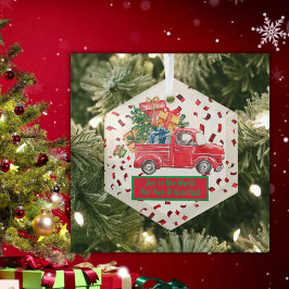 Für Nan & Grandad Vintage Weihnachtsmonogramm | Ornament Aus Glas