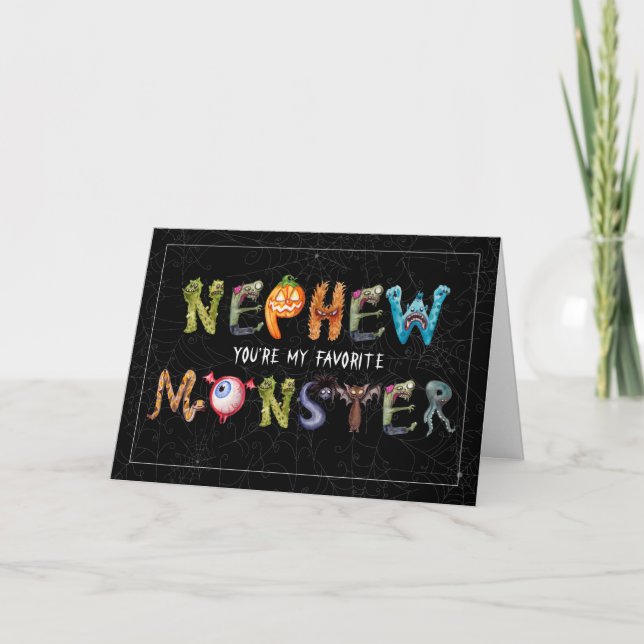 für Nephew Favorite Monster Funny Halloween Karte (Vorderseite)