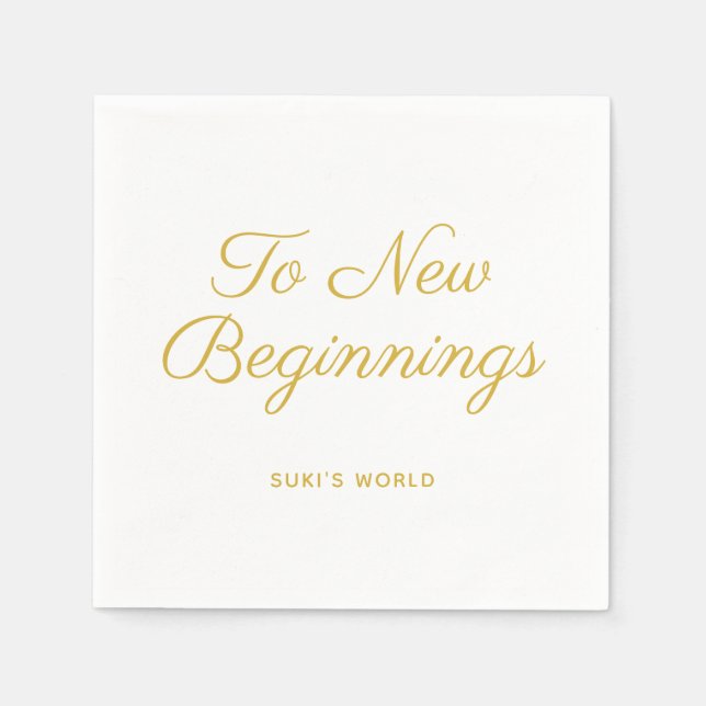 Für neue Anfänge Elegant Personalisiert Serviette (Vorderseite)