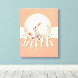 Für Nursery Creamy White Bunny Leinwanddruck