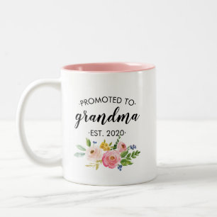 Für Oma Floral Pink Personalisiert Zweifarbige Tasse
