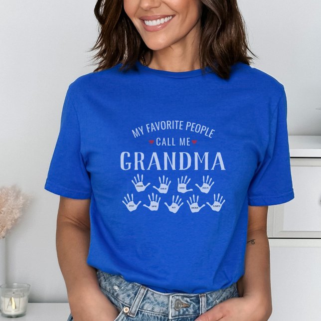 Für Oma mit Großkindern Namen Personalisiert T-Shirt (Von Creator hochgeladen)