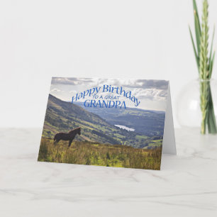 Für Opa eine Pferd- und LandschaftsGeburtkarte Karte