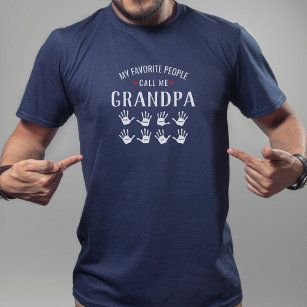 Für Opa mit 8 Kindernamen Personalisiert T-Shirt