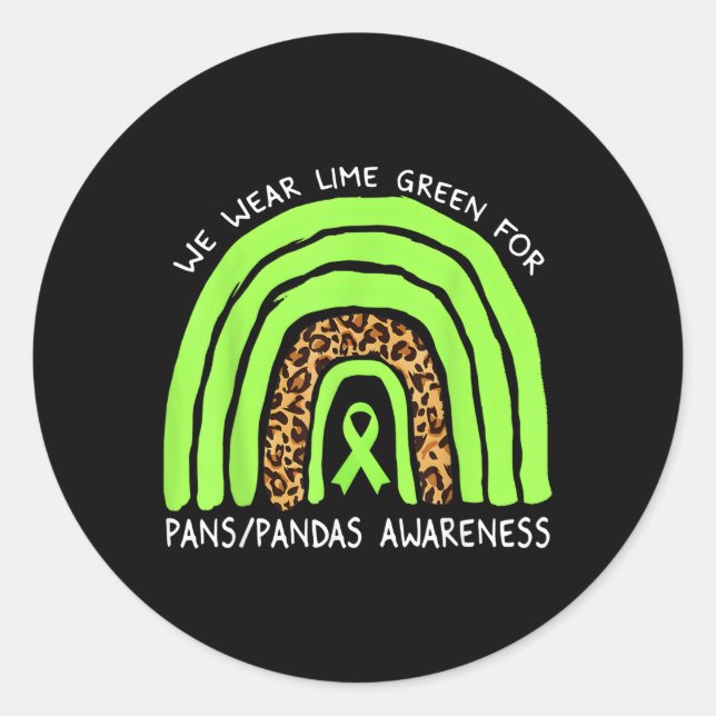 Für Pans Pandas Awarene tragen wir Limonenbogen Runder Aufkleber (Vorderseite)