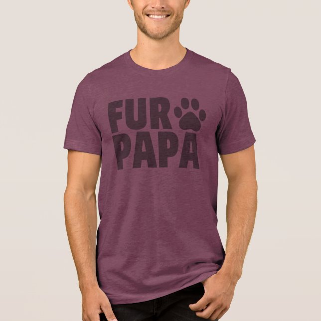Für Papa Gray Typography Tri-Blend Shirt (Vorderseite)